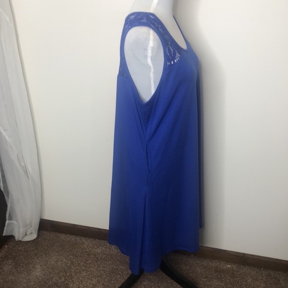 NWT Simply Noelle blue lace shift pocketed midi dress size large - Picture 6 of 15